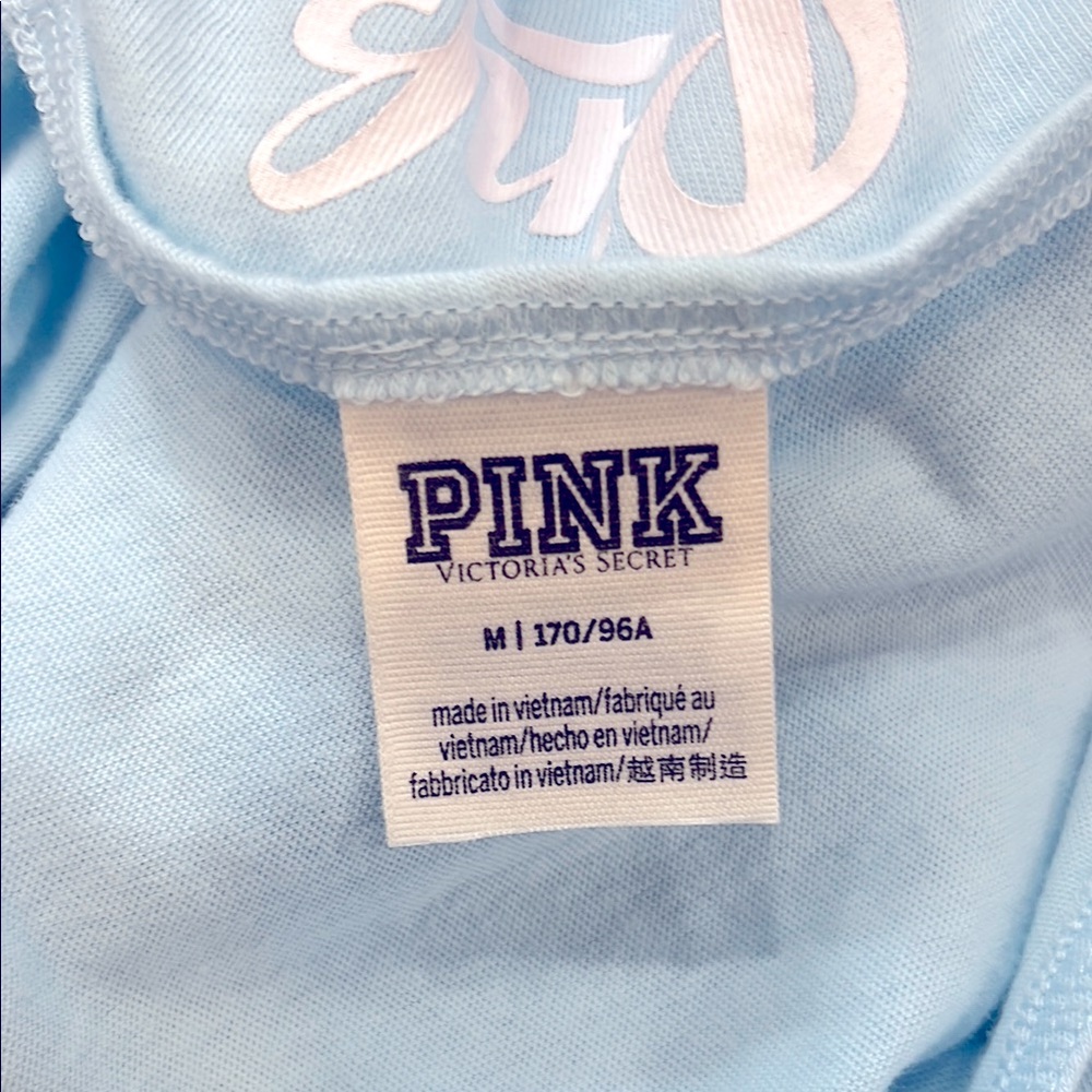Victoria’s Secret PINK Blue Romper V Neck Elastic Waist Lounge M - Picture 7 of 8